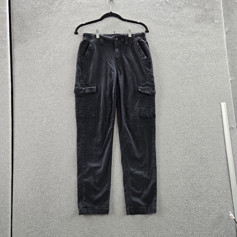 American Eagle Outfitters Women Pants 2‎ Black Cargo Twill Button Regular Fit